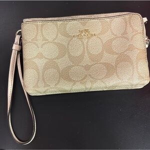 Coach Gold Wristlet Clutch